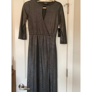 LULUS SPARKLE DRESS (LONG) WITH LEG SLIT